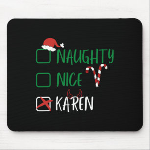 Tapis De Souris Naughty Nice Karen Christmas Funny Père Noël Liste