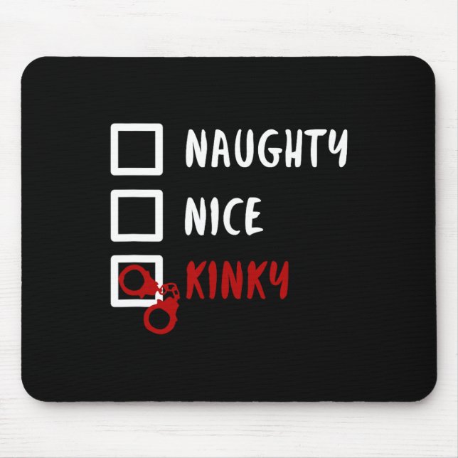 Tapis De Souris Naughty Nice Kinky Christmas List Père Noël menott (Devant)