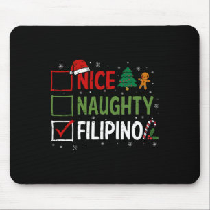 Tapis De Souris Naughty Nice Pyjamas de Noël philippins Père Noël 