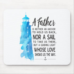 Tapis De Souris Nautical Blue Watercolor Mousepad for Dad