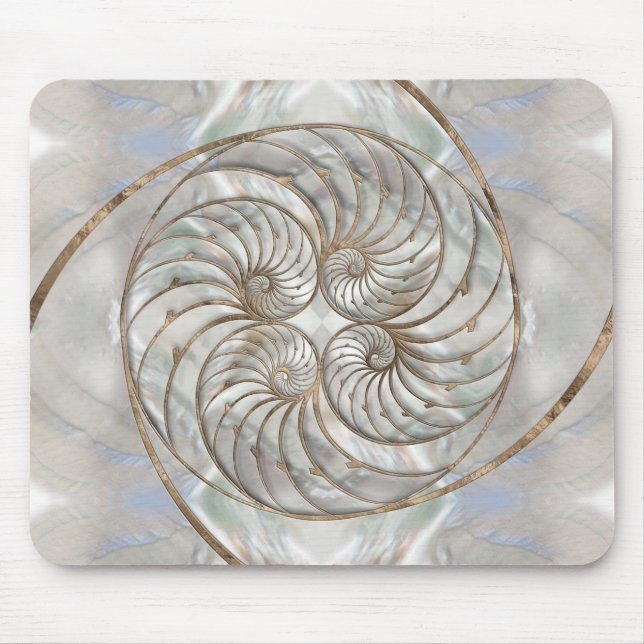 Tapis De Souris Nautilus Shell - Mère de Pearl et d'or (Devant)