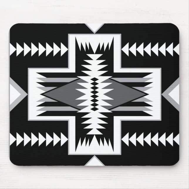 Tapis De Souris Navajo Black & Grey Mousepad (Devant)