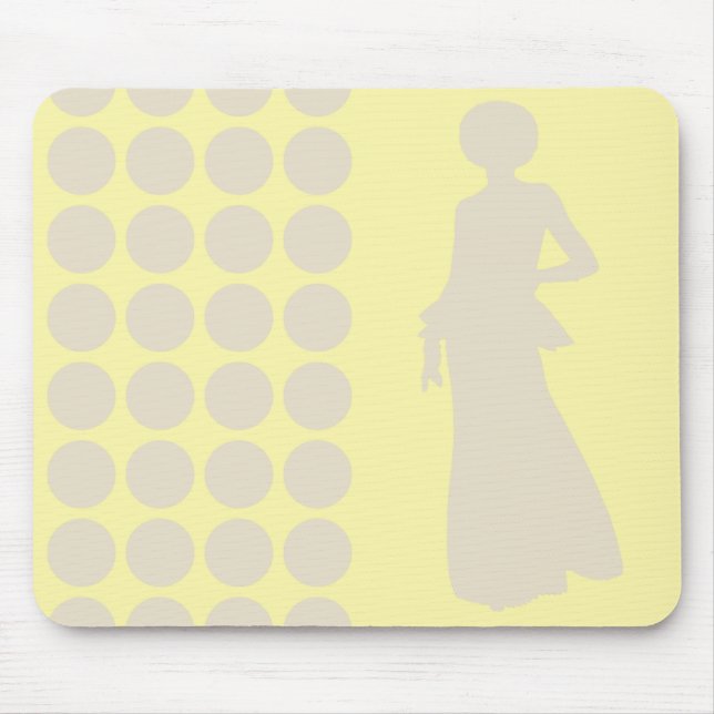 Tapis De Souris Navajo Crème Neutre Points Mode Silhouette (Devant)