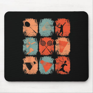 Tapis De Souris Navette Retro Vintage Badminton Joueur Badminton B