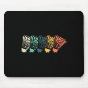 Tapis De Souris Navette Retro Vintage Badminton Player Coach Sport