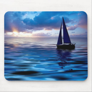 Tapis De Souris Navigation de voilier de coucher du soleil dans