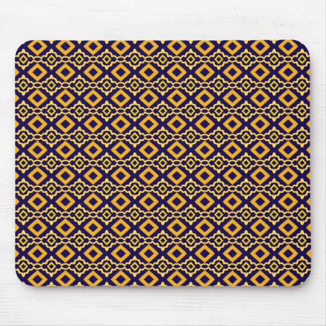 Tapis De Souris Navy Blue and Gold Diamond Pattern (Devant)