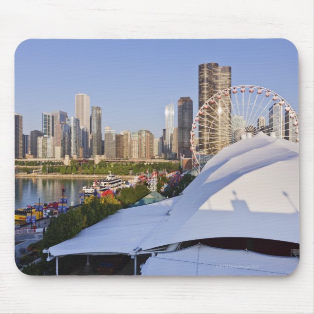 Tapis De Souris Navy Pier et Downtown Chicago (Devant)