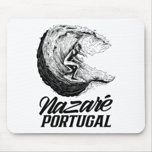Tapis De Souris Nazaré Portugal Surfant Surfeur Vague de surf