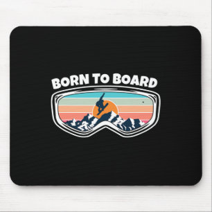 Tapis De Souris Né À Bord - Les Lunettes De Snowboard Comme La Nei