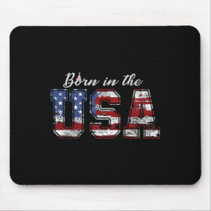 Tapis De Souris Né Aux Etats-Unis, 4 juillet Drapeau Shirt Us Anni