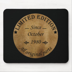 Tapis De Souris né en octobre 1980 anniversaire vintage