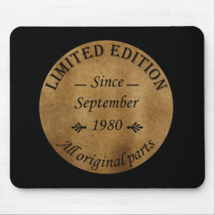 Tapis De Souris né en septembre 1980 anniversaire vintage