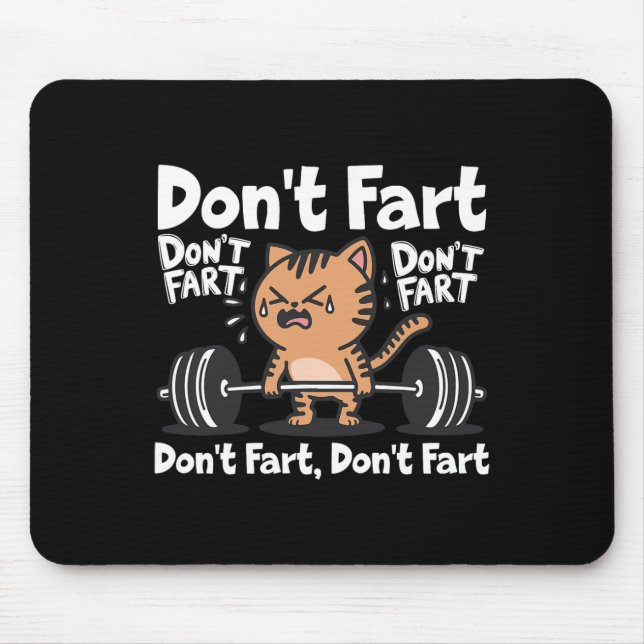 Tapis De Souris Ne pète pas Funny Fitness Fitness Cat Entraînement (Devant)