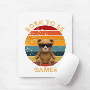 Tapis De Souris Né pour être un ours en peluche cool gamer Art