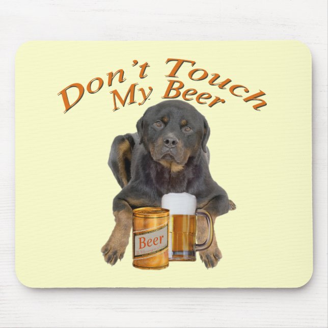 Tapis De Souris Ne touchez pas mon rottweiler Mousepad de bière (Devant)