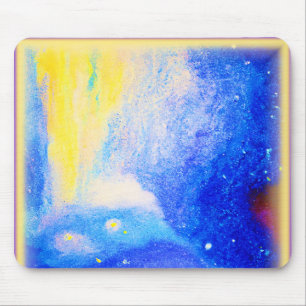 Tapis De Souris Nebula Stars Bleu, Jaune et Lait Blanc. Commandez
