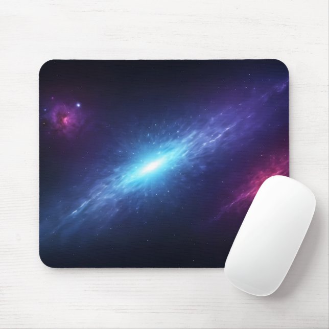 Tapis De Souris Nébuleuse spatiale de supernova bleue lumineuse As (Avec souris)