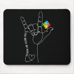 Tapis De Souris Nécessité de mot Asl Sensibilisation sur l'autisme