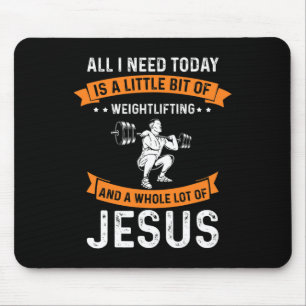 Tapis De Souris Need Weightlifting And Jesus Christian God Love Bo