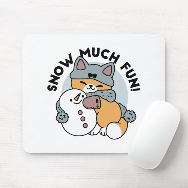 Tapis De Souris Neige beaucoup amusant Chat hiver vacances Design (Avec souris)