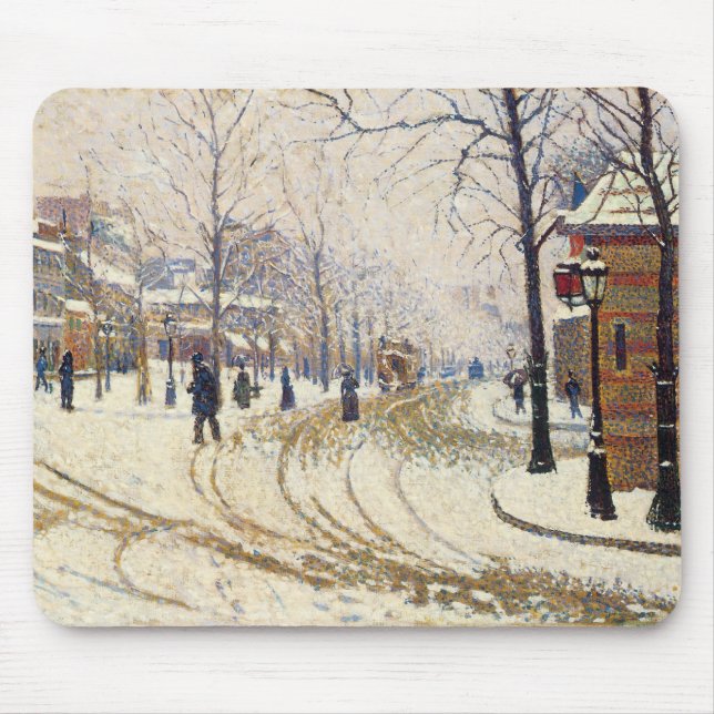 Tapis De Souris Neige, Boulevard de Clichy, Paris par Paul Signac (Devant)