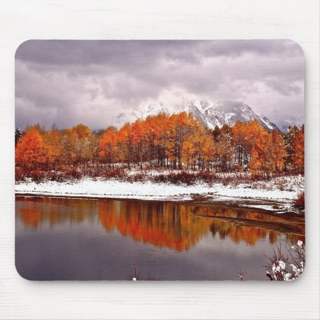 TAPIS DE SOURIS NEIGE DE FRST À LA COURBURE D'OXBOW DANS TETON (Devant)