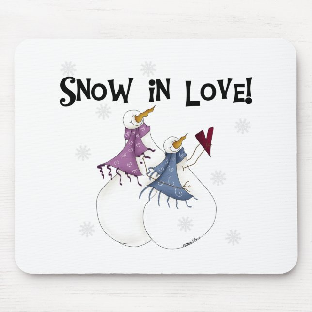 Tapis De Souris Neige en amour Snowman Noël (Devant)