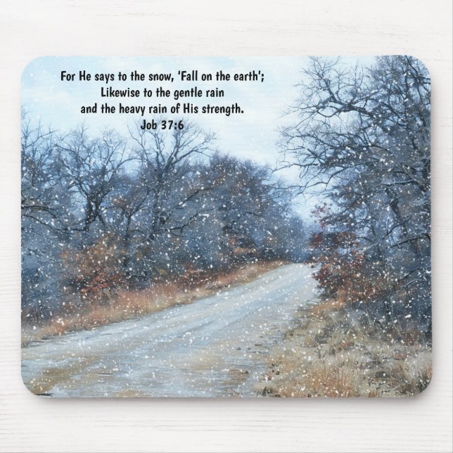 Tapis de souris neige verset biblique de foi (Devant)