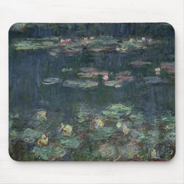 Tapis De Souris Nénuphars de Claude Monet | : Réflexions vertes (Devant)
