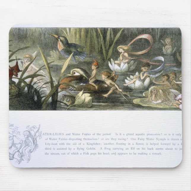Tapis De Souris Nénuphars et fées de l'eau, illustration de (Devant)