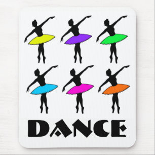 Tapis De Souris Neon Ballerinas Ballet Tutu Professeur de danse Po