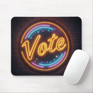 Tapis De Souris Neon brillant Vote Connexion Noir