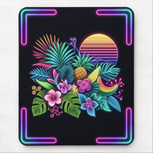 Tapis De Souris Néon coloré tropical/hawaïen