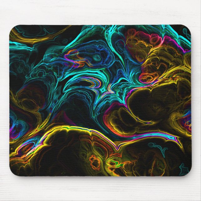 Tapis De Souris Neon Fractal 1 (Devant)