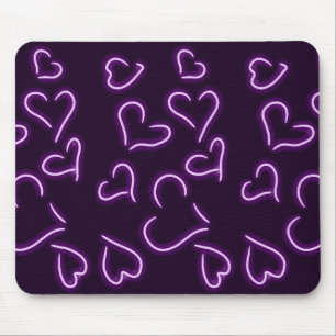 Tapis De Souris Neon Hearts violet