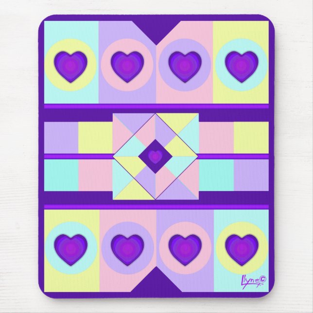 Tapis De Souris NEON & purple hearts beating (Devant)