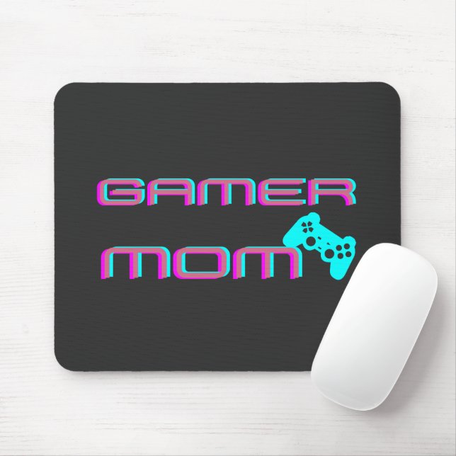 Tapis De Souris Neon Retro Gamer Mom (Avec souris)