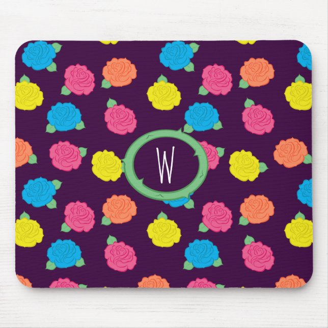 Tapis de souris Neon Roses (Devant)