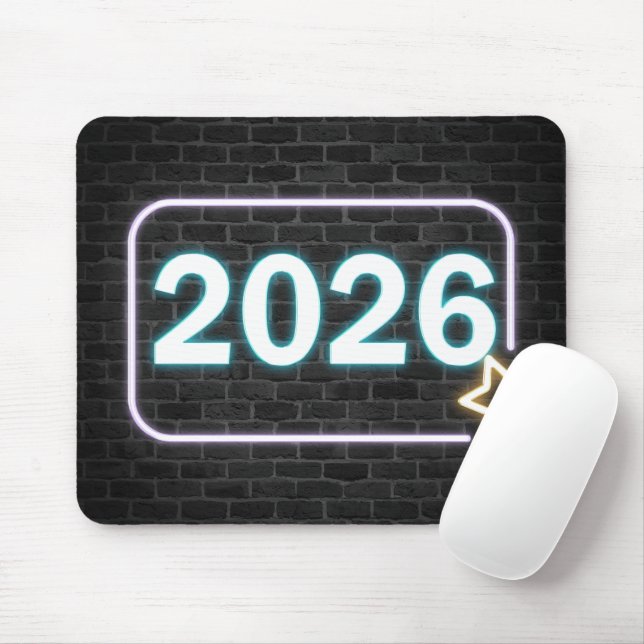 Tapis De Souris Neon Sign On Brick for 2026 (Avec souris)