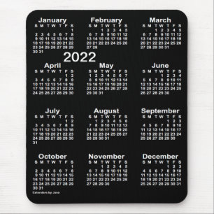 Tapis De Souris Neon White 2022 Grand Calendrier d'impression par