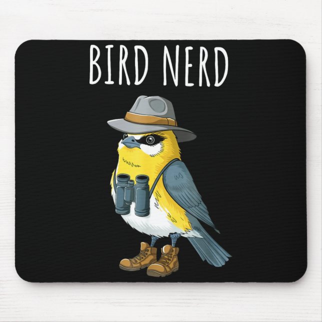 Tapis De Souris Nerd des oiseaux birder drôle d'observateur d'oise (Devant)