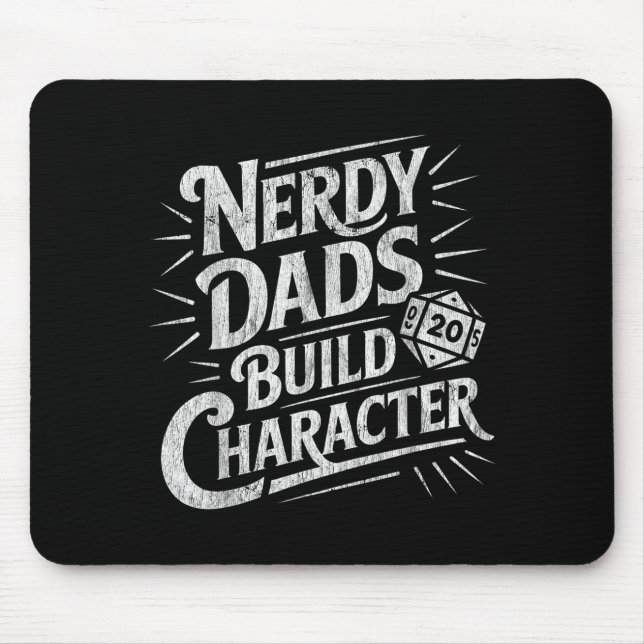 Tapis De Souris Nerdy Dads Build Character Father Humor  (Devant)