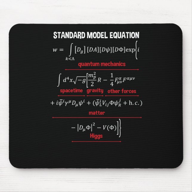 Tapis De Souris Nerdy Standard Model Equation - Cadeau Pour Physiq (Devant)