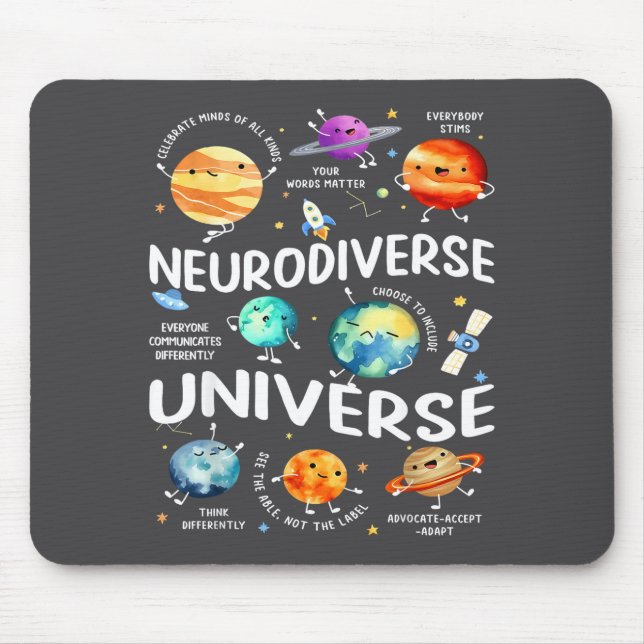 Tapis De Souris Neurodiverse Universe Iep Special Ed Paraprofessio (Devant)