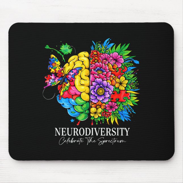 Tapis De Souris Neurodiversité célèbre le spectre  (Devant)
