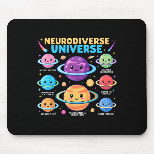 Tapis De Souris Neurodiversité Sensibilisation sur l'autisme Unive (Devant)