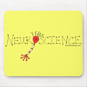 Tapis De Souris Neurologie Mousepad - noir et rouge sur le jaune