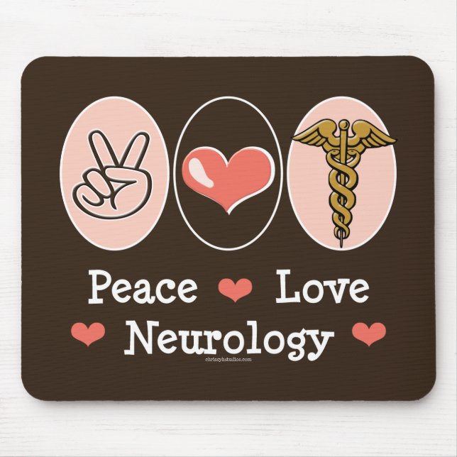 Tapis De Souris Neurologue Mousepad de neurologie d'amour de paix (Devant)