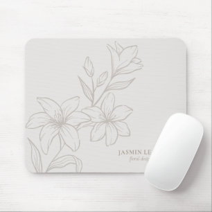 Tapis De Souris Neutre Flore minimale chic